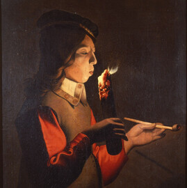 D’après Georges de la Tour, Le Souffleur à la pipe, XVIIe siècle © Palais des ducs de Lorraine – Musée lorrain, G. Mangin