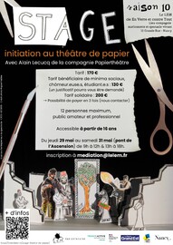 Stage - Initiation au théâtre de papier Du 29 au 31 mai 2025