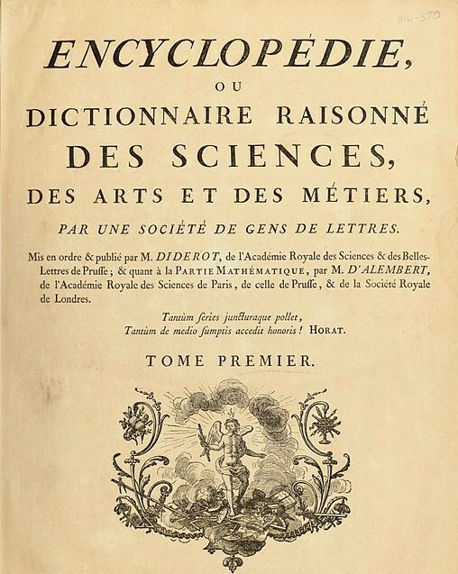 Encyclopédie Diderot et d&#039;Alembert - Crédits photo : domaine public