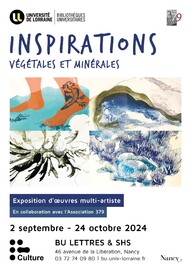 Inspirations végétales et minérales Du 2 sept au 24 oct 2024