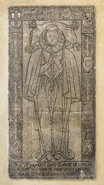 Pierre tombale de Claude de Haussonville provenant de l&#039;église de Haussonville