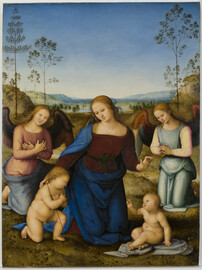 Pietro Perugino, Vierge à l&#039;enfant avec le petit saint Jean-Baptiste et deux anges (c) Nancy, musée des Beaux-Arts, photo. T. Clot